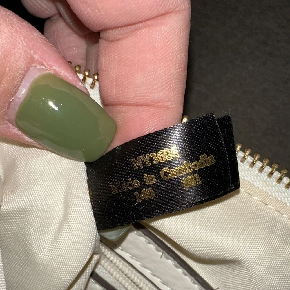 Nicole Miller Cream and Tan Crossbody Bag